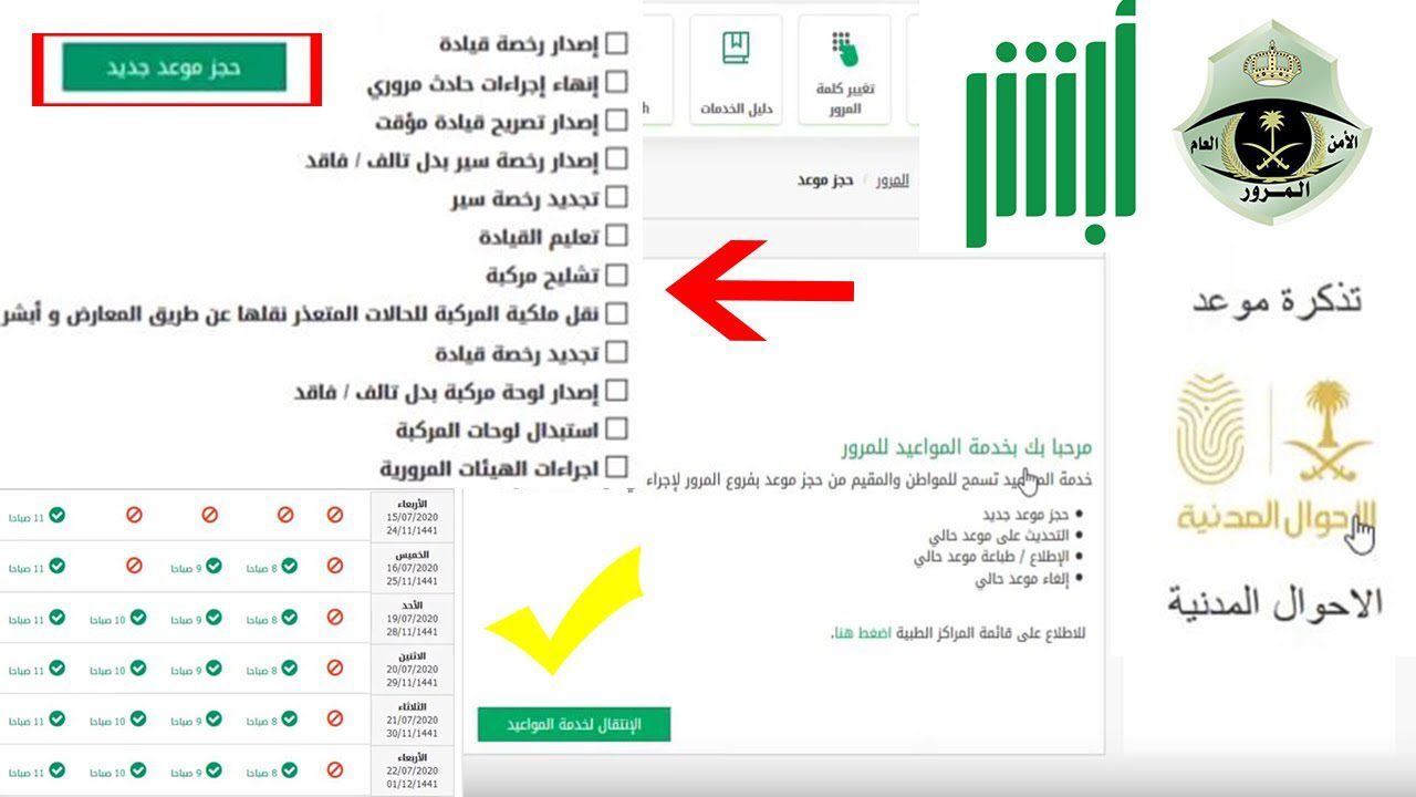 خطوات حجز موعد المرور عبر منصة أبشر