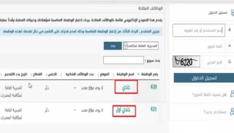 استعلام مكافحة المخدرات عبر أبشر للتوظيف 1445