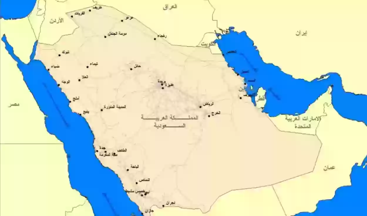 خريطة مفاهيم تضاريس المملكة العربية السعودية